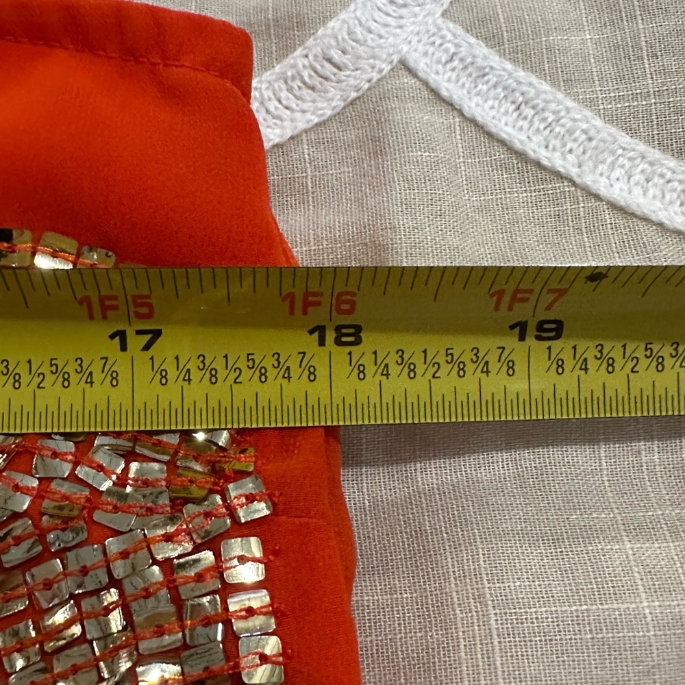 MARCIANO Orange Sequin Tank Top Blouse Tunic‎ - Picture 13 of 14